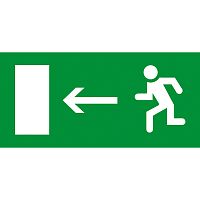 Информационная табличка - для автономных эвакуационных светильников - дверь на выход налево - 310х112 мм | код 660865 |  Legrand
